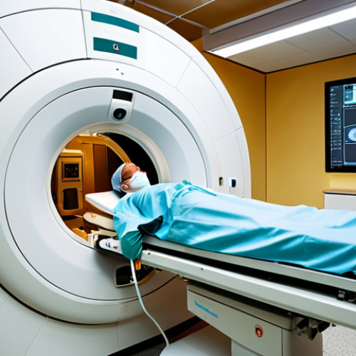 Home 15 **
A modern radiotherapy suite in a French hospital. A patient lies comfortably on a treatment table beneath a linear accelerator. Medical professionals in scrubs monitor the process. Focus on the advanced technology and sterile environment, while conveying a sense of hope and precision. Consider adding subtle light rays emanating from the machine. The scene should feel reassuring and cutting-edge.
**