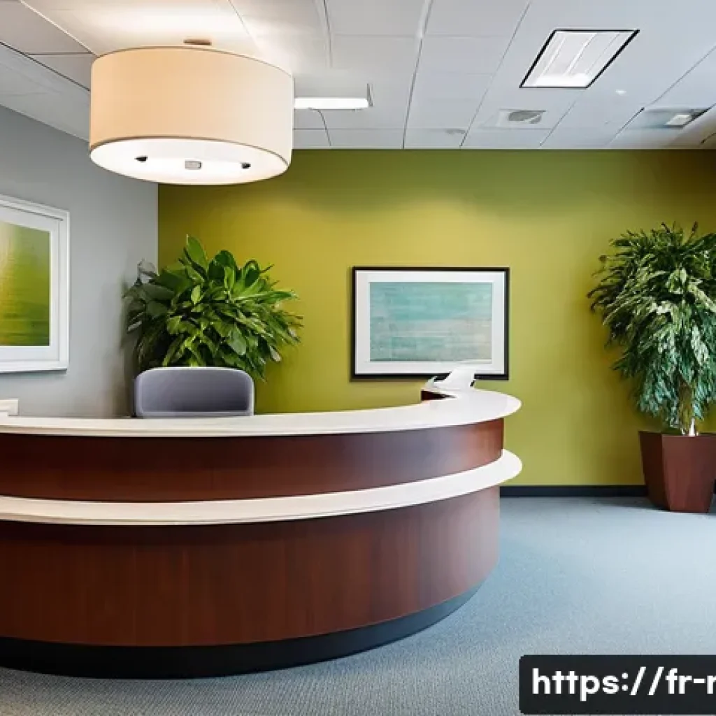 방사선과 진료 절차 - **Prompt:** A bright, modern radiology center waiting area, designed with a focus on patient comfort...